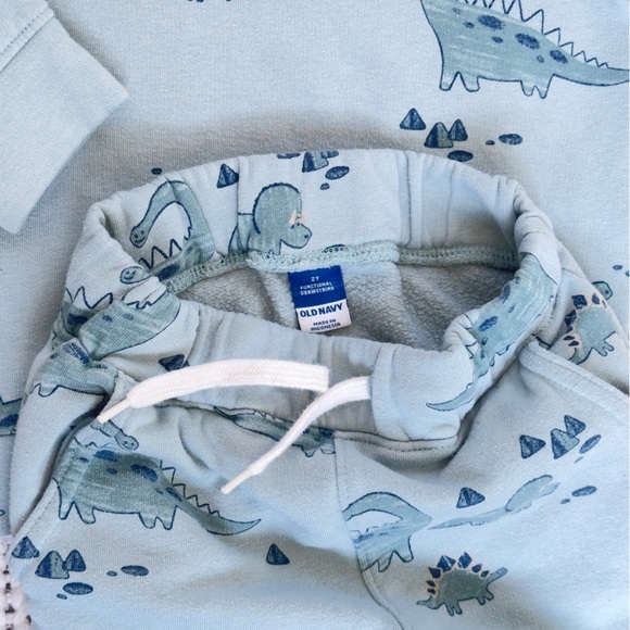 Old Navy Blue Dinosaur Jogger Unisex Toddler Set 2T - Picture 5 of 6